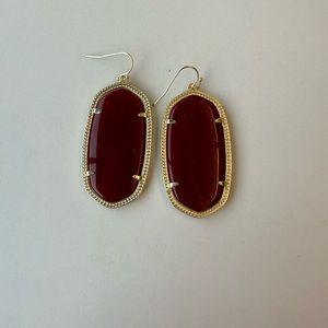 Danielle maroon and gold drop earrings! Never worn!!